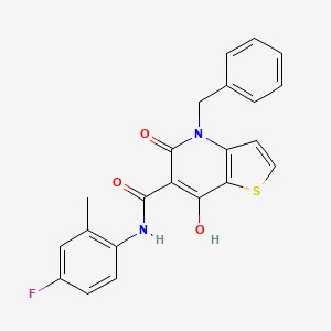 4-benzyl-N-(4-fluoro-2-methylphenyl)-7-hydroxy-5-oxo-4H,5H-thieno[3,2-b]pyridine-6-carboxamide