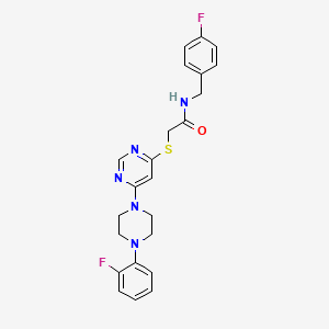 molecular formula C23H23F2N5OS B11194825 N-(4-fluorobenzyl)-2-((6-(4-(2-fluorophenyl)piperazin-1-yl)pyrimidin-4-yl)thio)acetamide 