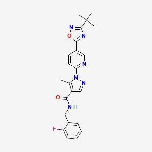 1-[5-(3-tert-butyl-1,2,4-oxadiazol-5-yl)pyridin-2-yl]-N-(2-fluorobenzyl)-5-methyl-1H-pyrazole-4-carboxamide