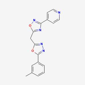 4-(5-{[5-(3-Methylphenyl)-1,3,4-oxadiazol-2-yl]methyl}-1,2,4-oxadiazol-3-yl)pyridine