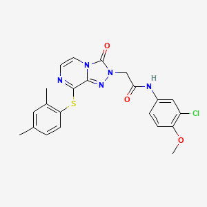 N-(3-chloro-4-methoxyphenyl)-2-{8-[(2,4-dimethylphenyl)sulfanyl]-3-oxo[1,2,4]triazolo[4,3-a]pyrazin-2(3H)-yl}acetamide