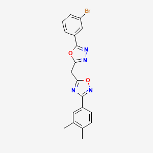 5-{[5-(3-Bromophenyl)-1,3,4-oxadiazol-2-yl]methyl}-3-(3,4-dimethylphenyl)-1,2,4-oxadiazole