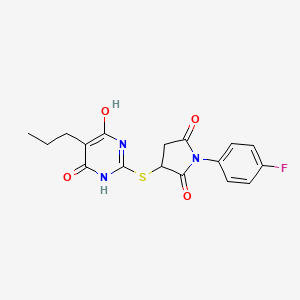 3-[(4,6-Dihydroxy-5-propylpyrimidin-2-yl)sulfanyl]-1-(4-fluorophenyl)pyrrolidine-2,5-dione