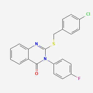 molecular formula C21H14ClFN2OS B11194899 2-[(4-chlorobenzyl)sulfanyl]-3-(4-fluorophenyl)quinazolin-4(3H)-one 