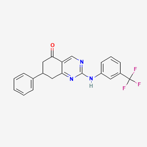 molecular formula C21H16F3N3O B11194906 7-phenyl-2-{[3-(trifluoromethyl)phenyl]amino}-7,8-dihydroquinazolin-5(6H)-one 