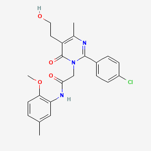 molecular formula C23H24ClN3O4 B11194915 2-[2-(4-chlorophenyl)-5-(2-hydroxyethyl)-4-methyl-6-oxopyrimidin-1(6H)-yl]-N-(2-methoxy-5-methylphenyl)acetamide 