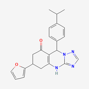 6-(2-furyl)-9-(4-isopropylphenyl)-5,6,7,9-tetrahydro[1,2,4]triazolo[5,1-b]quinazolin-8(4H)-one