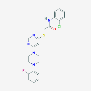 molecular formula C22H21ClFN5OS B11194923 N-(2-Chlorophenyl)-2-({6-[4-(2-fluorophenyl)piperazin-1-YL]pyrimidin-4-YL}sulfanyl)acetamide 