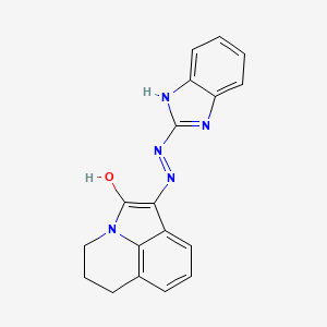 molecular formula C18H15N5O B11194952 (1Z)-1-[2-(1H-benzimidazol-2-yl)hydrazinylidene]-5,6-dihydro-4H-pyrrolo[3,2,1-ij]quinolin-2(1H)-one 