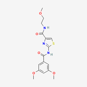 molecular formula C16H19N3O5S B11194967 2-(3,5-dimethoxybenzamido)-N-(2-methoxyethyl)thiazole-4-carboxamide 