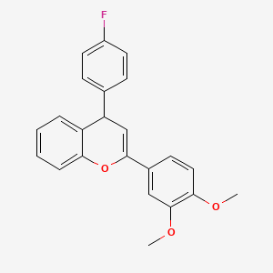 molecular formula C23H19FO3 B11194988 2-(3,4-dimethoxyphenyl)-4-(4-fluorophenyl)-4H-chromene 