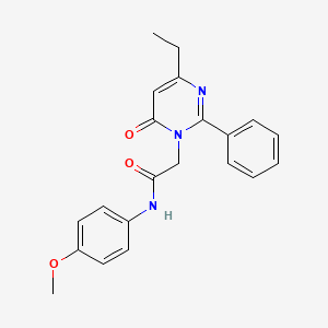 molecular formula C21H21N3O3 B11194995 2-(4-ethyl-6-oxo-2-phenylpyrimidin-1(6H)-yl)-N-(4-methoxyphenyl)acetamide 