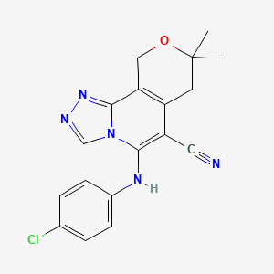 5-[(4-chlorophenyl)amino]-8,8-dimethyl-7,10-dihydro-8H-pyrano[3,4-c][1,2,4]triazolo[4,3-a]pyridine-6-carbonitrile