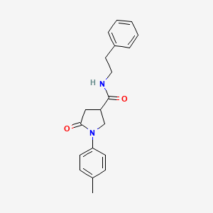 molecular formula C20H22N2O2 B11195085 1-(4-methylphenyl)-5-oxo-N-(2-phenylethyl)pyrrolidine-3-carboxamide 