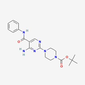 molecular formula C20H26N6O3 B11195090 Tert-butyl 4-[4-amino-5-(phenylcarbamoyl)pyrimidin-2-yl]piperazine-1-carboxylate 