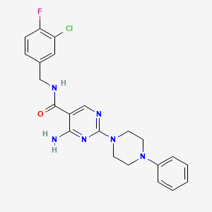 4-amino-N-(3-chloro-4-fluorobenzyl)-2-(4-phenylpiperazin-1-yl)pyrimidine-5-carboxamide