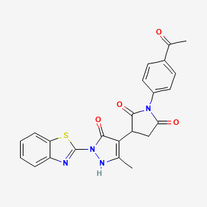 1-(4-acetylphenyl)-3-[1-(1,3-benzothiazol-2-yl)-5-hydroxy-3-methyl-1H-pyrazol-4-yl]pyrrolidine-2,5-dione