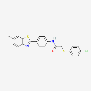 2-[(4-chlorophenyl)sulfanyl]-N-[4-(6-methyl-1,3-benzothiazol-2-yl)phenyl]acetamide