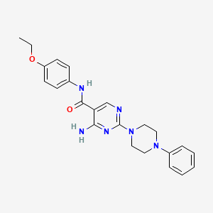 molecular formula C23H26N6O2 B11195110 4-amino-N-(4-ethoxyphenyl)-2-(4-phenylpiperazin-1-yl)pyrimidine-5-carboxamide 