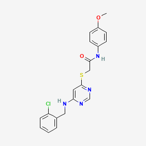 molecular formula C20H19ClN4O2S B11195117 2-({6-[(2-chlorobenzyl)amino]pyrimidin-4-yl}sulfanyl)-N-(4-methoxyphenyl)acetamide 