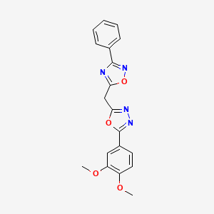 molecular formula C19H16N4O4 B11195126 5-{[5-(3,4-Dimethoxyphenyl)-1,3,4-oxadiazol-2-yl]methyl}-3-phenyl-1,2,4-oxadiazole 