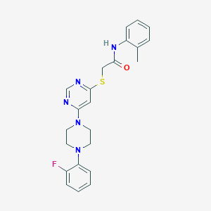 molecular formula C23H24FN5OS B11195183 2-((6-(4-(2-fluorophenyl)piperazin-1-yl)pyrimidin-4-yl)thio)-N-(o-tolyl)acetamide 