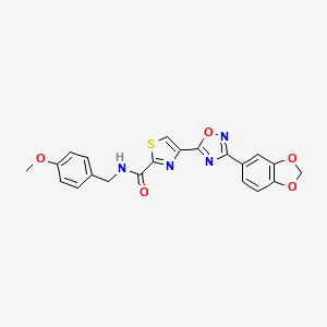 4-[3-(1,3-benzodioxol-5-yl)-1,2,4-oxadiazol-5-yl]-N-(4-methoxybenzyl)-1,3-thiazole-2-carboxamide