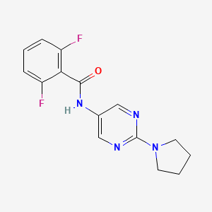 2,6-Difluoro-N~1~-[2-(1-pyrrolidinyl)-5-pyrimidinyl]benzamide