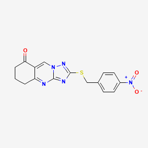 molecular formula C16H13N5O3S B11195211 2-[(4-nitrobenzyl)sulfanyl]-6,7-dihydro[1,2,4]triazolo[5,1-b]quinazolin-8(5H)-one 