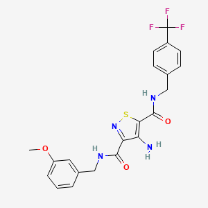 4-amino-N~3~-(3-methoxybenzyl)-N~5~-[4-(trifluoromethyl)benzyl]-1,2-thiazole-3,5-dicarboxamide