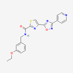 molecular formula C20H17N5O3S B11195219 N-(3-ethoxybenzyl)-4-[3-(pyridin-4-yl)-1,2,4-oxadiazol-5-yl]-1,3-thiazole-2-carboxamide 