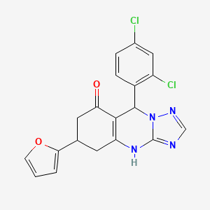 9-(2,4-dichlorophenyl)-6-(furan-2-yl)-5,6,7,9-tetrahydro[1,2,4]triazolo[5,1-b]quinazolin-8(4H)-one