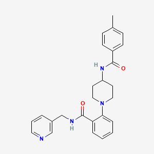 molecular formula C26H28N4O2 B11195233 2-[4-[(4-Methylbenzoyl)amino]-1-piperidinyl]-N-(3-pyridinylmethyl)benzamide CAS No. 1017060-36-4