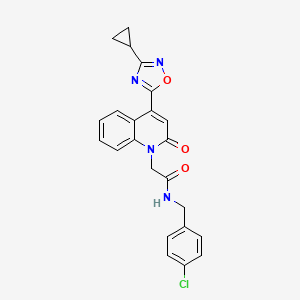 N-(4-chlorobenzyl)-2-[4-(3-cyclopropyl-1,2,4-oxadiazol-5-yl)-2-oxoquinolin-1(2H)-yl]acetamide