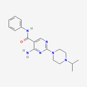 4-amino-N-phenyl-2-[4-(propan-2-yl)piperazin-1-yl]pyrimidine-5-carboxamide