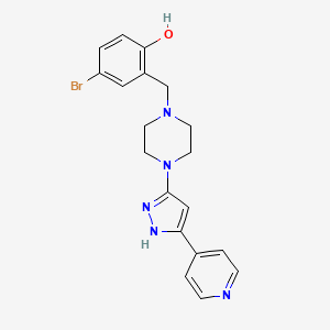 molecular formula C19H20BrN5O B11195252 4-Bromo-2-({4-[3-(pyridin-4-YL)-1H-pyrazol-5-YL]piperazin-1-YL}methyl)phenol 