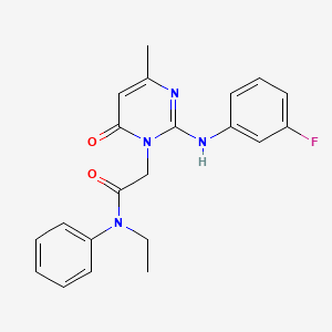 N-ethyl-2-{2-[(3-fluorophenyl)amino]-4-methyl-6-oxopyrimidin-1(6H)-yl}-N-phenylacetamide