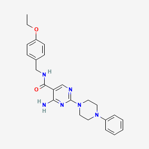 molecular formula C24H28N6O2 B11195283 4-amino-N-(4-ethoxybenzyl)-2-(4-phenylpiperazin-1-yl)pyrimidine-5-carboxamide 