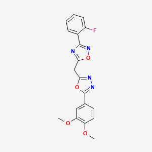 5-{[5-(3,4-Dimethoxyphenyl)-1,3,4-oxadiazol-2-yl]methyl}-3-(2-fluorophenyl)-1,2,4-oxadiazole