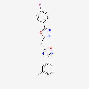 3-(3,4-Dimethylphenyl)-5-{[5-(4-fluorophenyl)-1,3,4-oxadiazol-2-yl]methyl}-1,2,4-oxadiazole