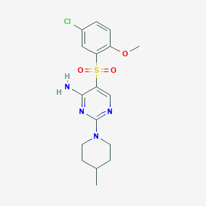 5-[(5-Chloro-2-methoxyphenyl)sulfonyl]-2-(4-methylpiperidin-1-yl)pyrimidin-4-amine