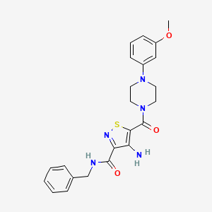 molecular formula C23H25N5O3S B11195315 4-amino-N-benzyl-5-{[4-(3-methoxyphenyl)piperazin-1-yl]carbonyl}-1,2-thiazole-3-carboxamide 