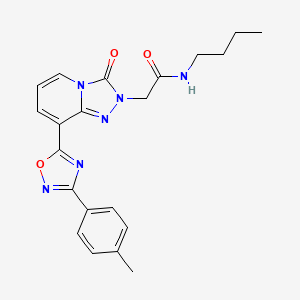 molecular formula C21H22N6O3 B11195320 N-butyl-2-{8-[3-(4-methylphenyl)-1,2,4-oxadiazol-5-yl]-3-oxo[1,2,4]triazolo[4,3-a]pyridin-2(3H)-yl}acetamide 