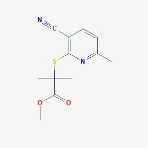 molecular formula C12H14N2O2S B11195363 Methyl 2-[(3-cyano-6-methylpyridin-2-yl)sulfanyl]-2-methylpropanoate 