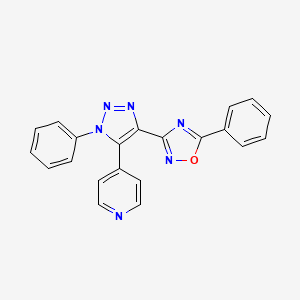 4-[1-phenyl-4-(5-phenyl-1,2,4-oxadiazol-3-yl)-1H-1,2,3-triazol-5-yl]pyridine