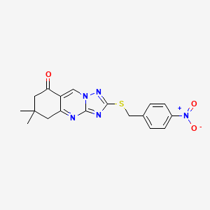 6,6-dimethyl-2-[(4-nitrobenzyl)sulfanyl]-6,7-dihydro[1,2,4]triazolo[5,1-b]quinazolin-8(5H)-one