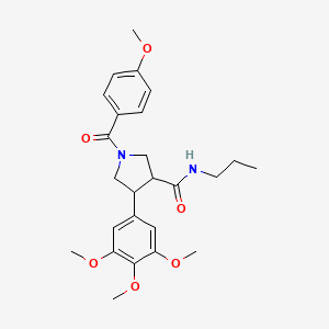 molecular formula C25H32N2O6 B11195395 1-(4-methoxybenzoyl)-N-propyl-4-(3,4,5-trimethoxyphenyl)pyrrolidine-3-carboxamide 