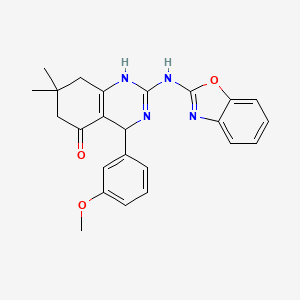 2-(1,3-benzoxazol-2-ylamino)-4-(3-methoxyphenyl)-7,7-dimethyl-4,6,7,8-tetrahydroquinazolin-5(1H)-one