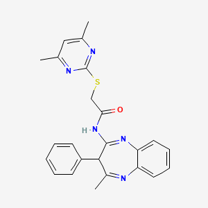 2-[(4,6-dimethylpyrimidin-2-yl)sulfanyl]-N-(4-methyl-3-phenyl-3H-1,5-benzodiazepin-2-yl)acetamide