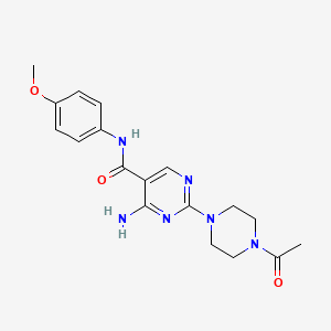 molecular formula C18H22N6O3 B11195468 2-(4-acetylpiperazin-1-yl)-4-amino-N-(4-methoxyphenyl)pyrimidine-5-carboxamide 